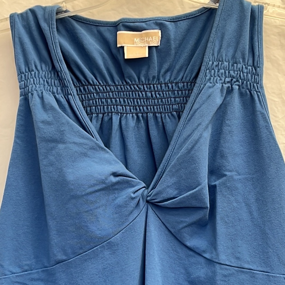 Michael Kors Royal Blue Sleeveless Top. Size L. Elastic on top and back. - Picture 12 of 14